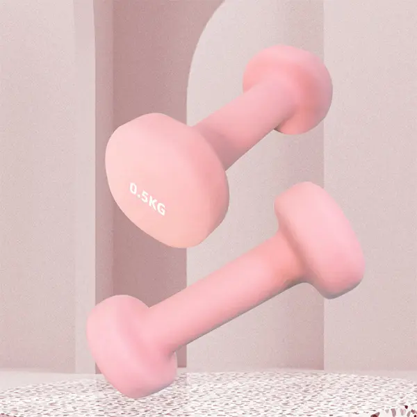平頭噴砂浸塑啞鈴 - 詳情 1